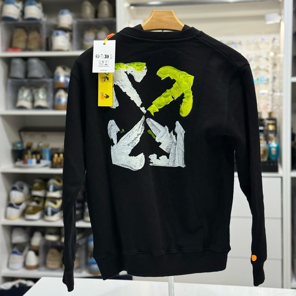 Off-White Kids Black Crew Neck Sweater - Size 12 - Picture 2 of 4